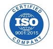 ISO 9001:2015 Certified Company logo that links to ISO website.