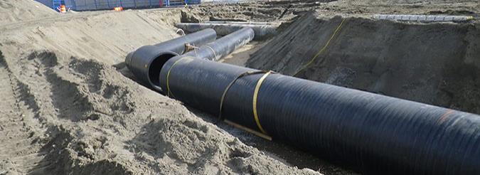 Weholite pipes installed underground.